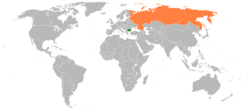 Map indicating locations of بلغاريا and روسيا