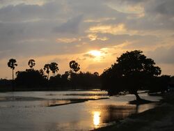 Sunset over a lagoon