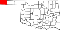 Map of Oklahoma highlighting سيمارون