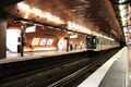 Parisian underground station of Arts & Métiers, founded in 1904, which is served by Line 3 and Line 11. For its renovation in 1988, the Ouï-dire style was applied to Line 3, whilst on Line 11, for the bicentenary anniversary of CNAM in 1994, the platforms were redesigned by Belgian comics cartoonist François Schuiten in a steampunk style reminiscent of the science fiction works of Jules Verne.[28]