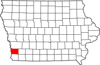 Map of Iowa highlighting