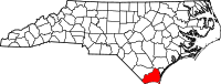 Map of North Carolina highlighting برونزويك