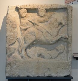 Tombstone of a cavalier defeating a barbarian (High Roman Empire - Carnavalet Museum)