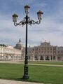 Street light in Ferdinand VII style near the Royal Palace of Aranjuez