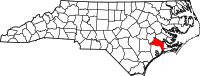 Map of North Carolina highlighting جونز