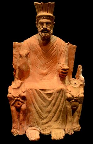 Terracotta statue of Baal-Hammon on a throne AvL.JPG