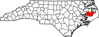 Map of North Carolina highlighting هايد