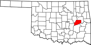 Map of Oklahoma highlighting McIntosh County