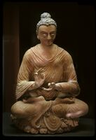 Seated Buddha, Fondukistan monastery. National Museum of Afghanistan.[115]