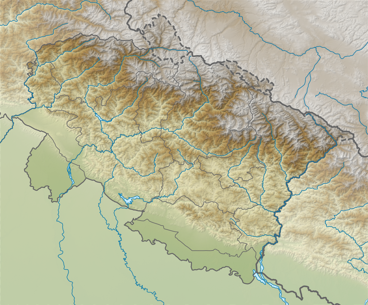 ملف:India Uttarakhand Relief Map.svg - المعرفة