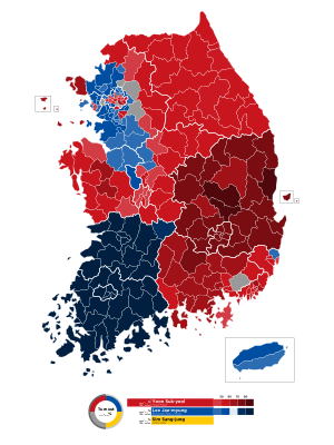 2022 Republic of Korea Presidential Election, Municipal-level divisions.svg