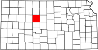 Map of Kansas highlighting إيليس