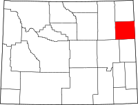 Map of Wyoming highlighting ويستون
