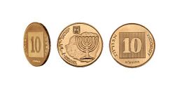 Israel 10 Agorot 1985 Edge, Obverse & Reverse.jpg