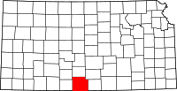 Map of Kansas highlighting باربر