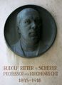 Bust of Rudolf von Scherer in the courtyard arcade