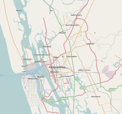 Kochi India area locator map.svg