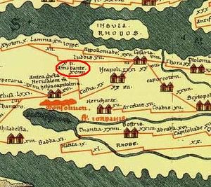 A detailed map of Palestine from the 5th century