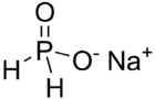 One sodium cation and one hypophosphite anion