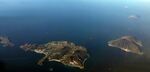 A group of volcanic islands from above