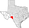 State map highlighting Val Verde County