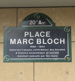 Street sign for Marc-Bloch, Paris 20