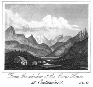 drawing of a mountain from a book published in 1827