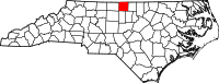 Map of North Carolina highlighting كاسويل