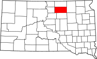 Map of South Dakota highlighting إدموندز