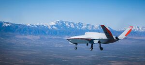XQ-67A Off Board Sensing Station maiden flight over Palmdale California.jpg