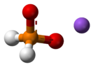 Ball-and-stick model of the component ions