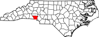 Map of North Carolina highlighting غاستون