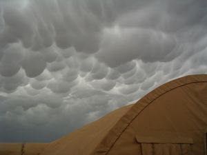 Mammatus clouds in Iraq in April 2006.