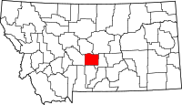 Map of Montana highlighting ويتلاند