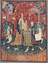 (Toulouse) L'Ouïe (La Dame à la licorne) - Musée de Cluny Paris.jpg