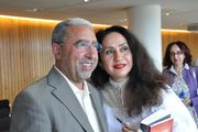 Mohammed Achaari and Rajaa Alem, joint winners of the 2011 Arabic Booker Prize.jpg