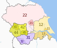 NUTS 3 regions of Yorkshire and the Humber 2010 map.svg