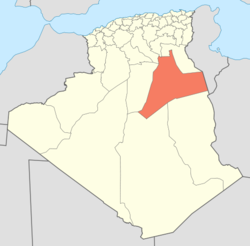 خريطة الجزائر تبين ولاية ورقلة