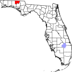 A state map highlighting Holmes County in the northwestern part of the state. It is small in size.