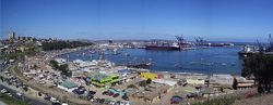 Panorama of the port of San Antonio