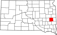 Map of South Dakota highlighting ليك